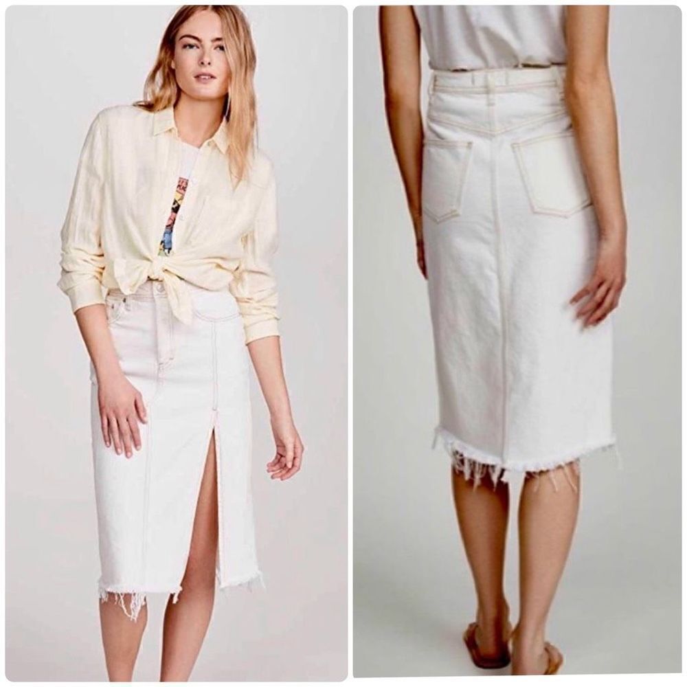 🆕 Free People - Mambo White Wash Skirt